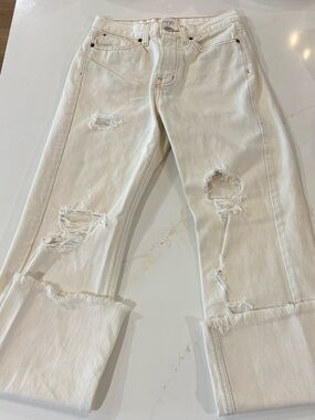 Urban Outfitters Cream Straight Leg Jeans